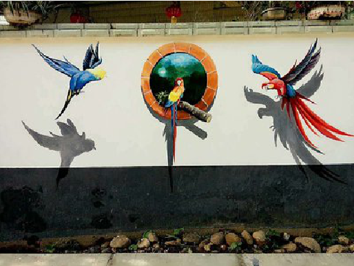 新田视觉错位-3D墙绘设计